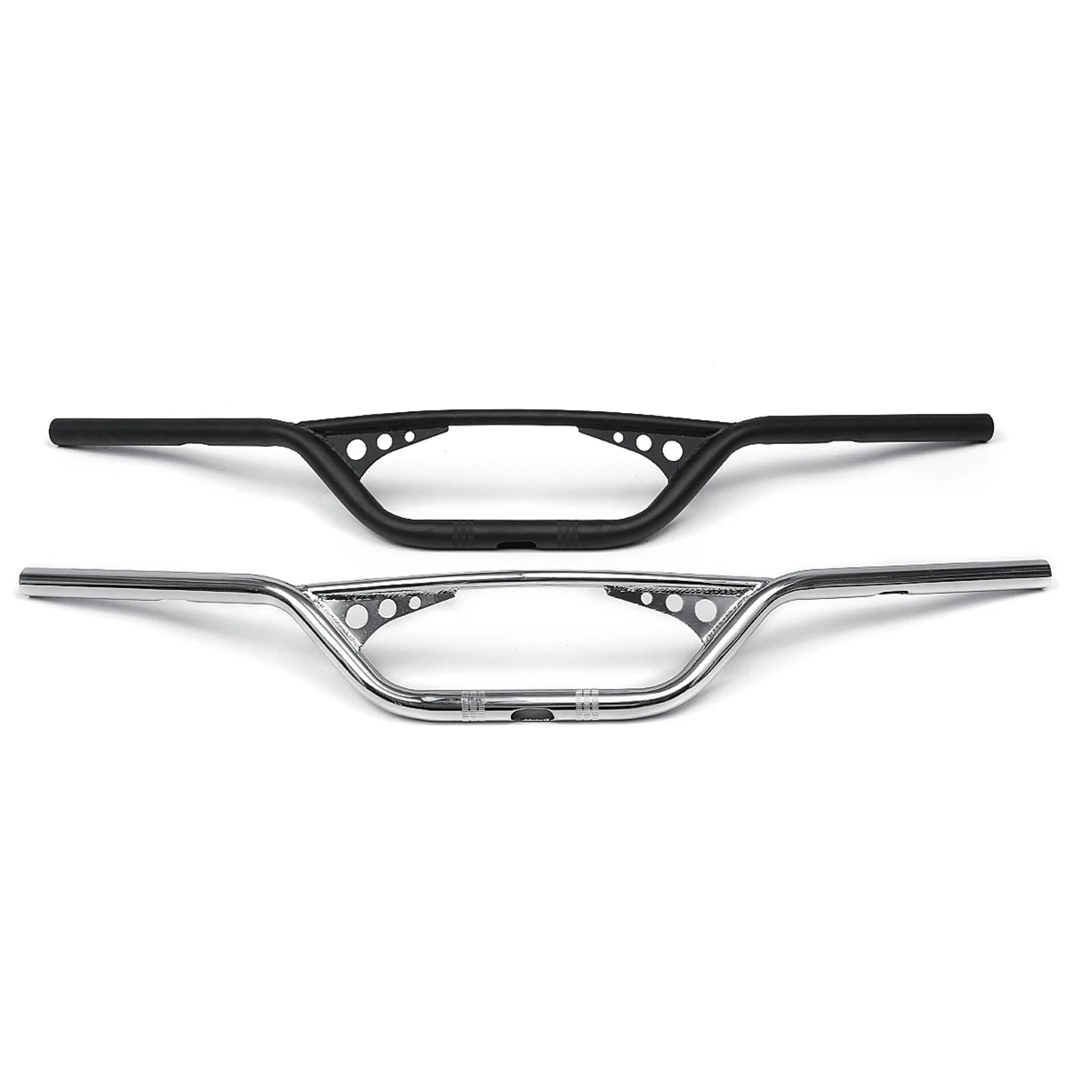 Motorcycle 1 Inch 25mm Handlebar Cafe Racer Handle Bar - Chrome Black for Harley XL883 1200 X48 Davidson Dyna Softail image 2