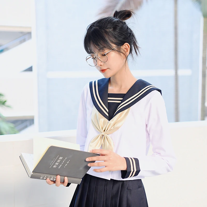 Новая стильная японская школьная форма аниме косплей матросский костюм Топы +