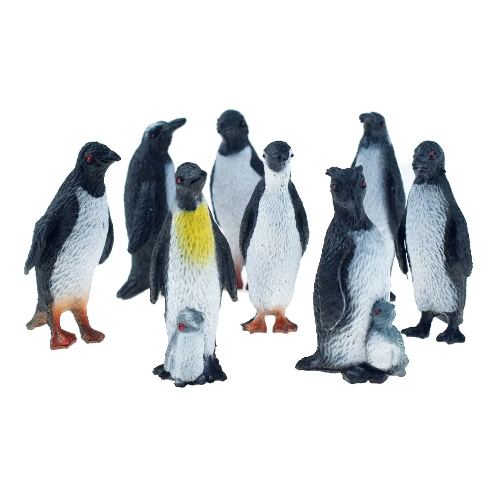 

8pcs/lot Pvc Lifelike Mini Penguin Model Sets Toy for Kids Gift