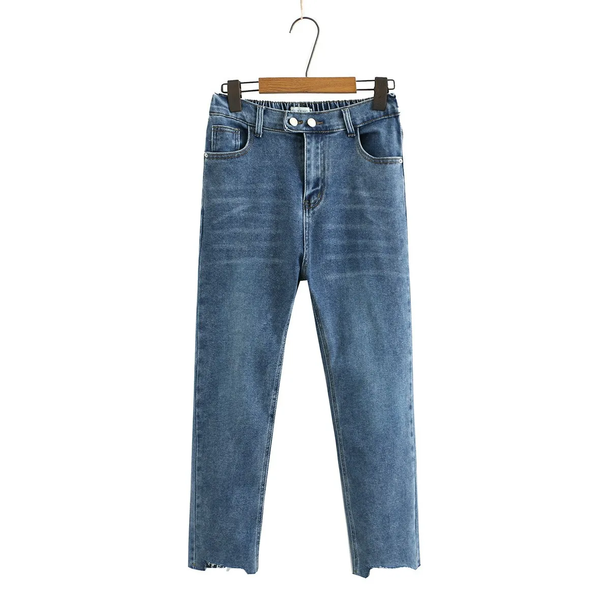 

Plus size Elastic Waist blue women jeans pencil pants 2021 new spring autumn casual ladies pants female