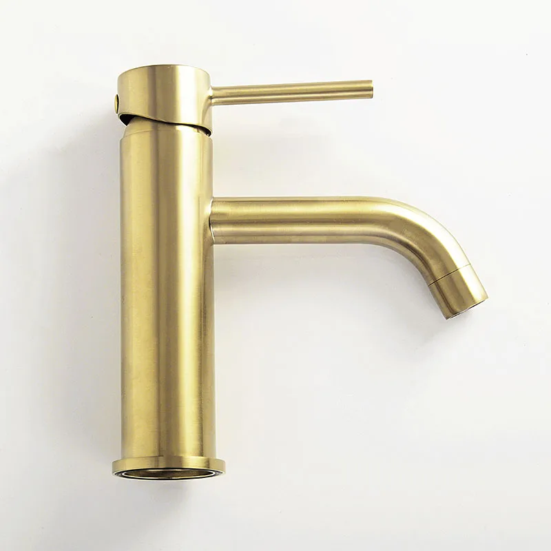 brushed gold Смеситель для ванной комнаты, смеситель для воды, кран для раковины, латунный кран для раковины, матовый золотой и серый и матовый черный и золотой смесители - Цвет: brushed gold