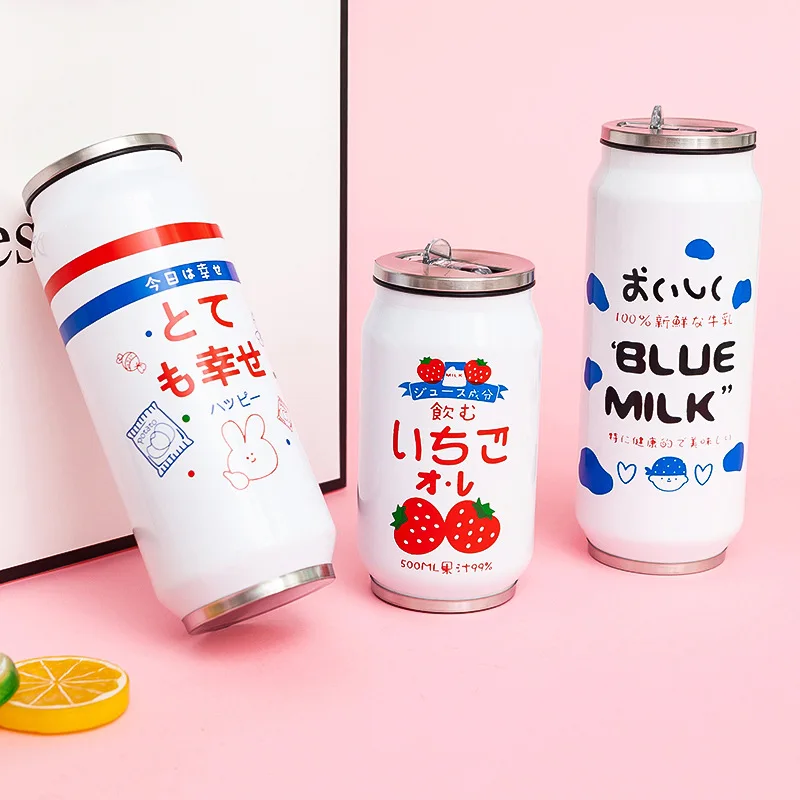 Бутылка для воды Кружка банки милая Клубника из нержавеющей стали девочек детей