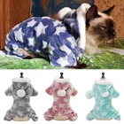 Комбинезон для домашних животных со звездами, зимняя теплая Пижама для кошек, полукомбинезон для кошек, одежда для собак