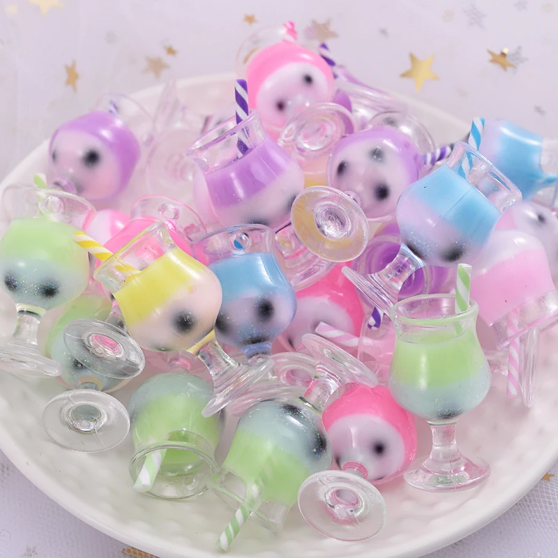 

10Pcs Mixed Transparent Acrylic Sandy Beach Wineglass Shape Spacer Beads For Jewelry Making DIY Bracelet Necklace Accessories