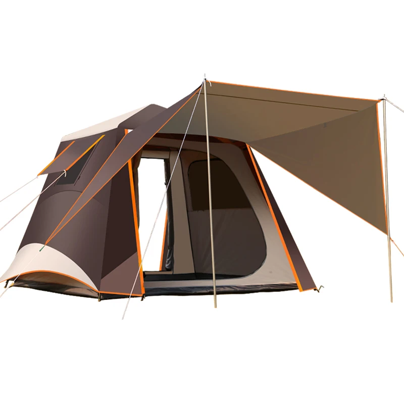 

Luxury outdoor automatic tent 4-6 people family camping tent thick waterproof sunscreen rainproof wear-resistant plaid