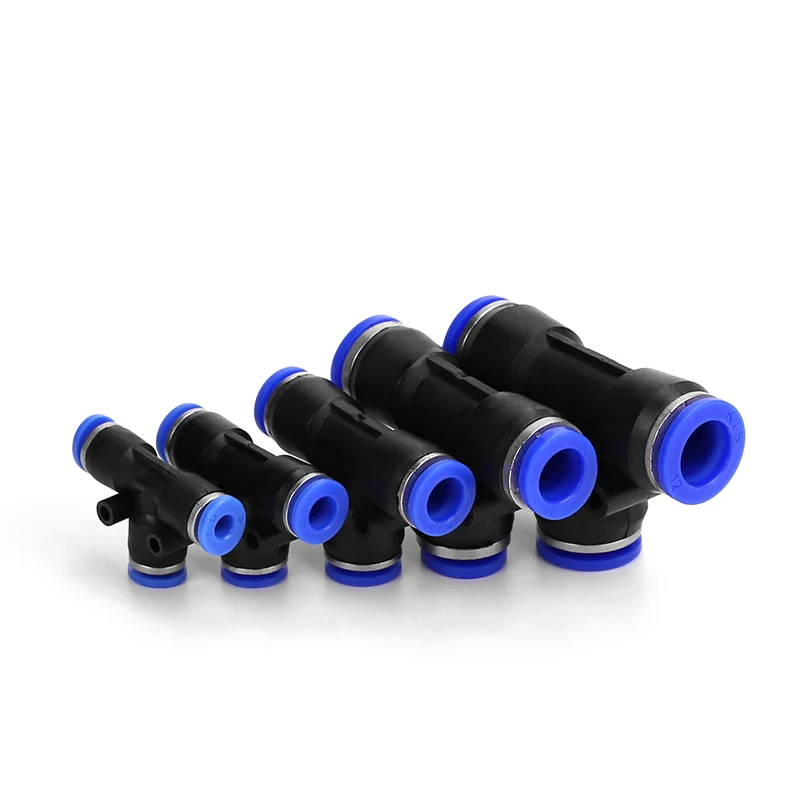 Т-образный пневматический быстроразъемный штуцер с наружным диаметром 10 мм 8 12 6 4