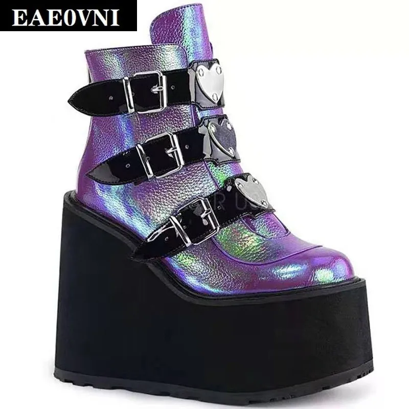 autumn women's boots fashion ultra-high heel fashion boots party women's shoes high quality short boots INS tide wedge heel shoe