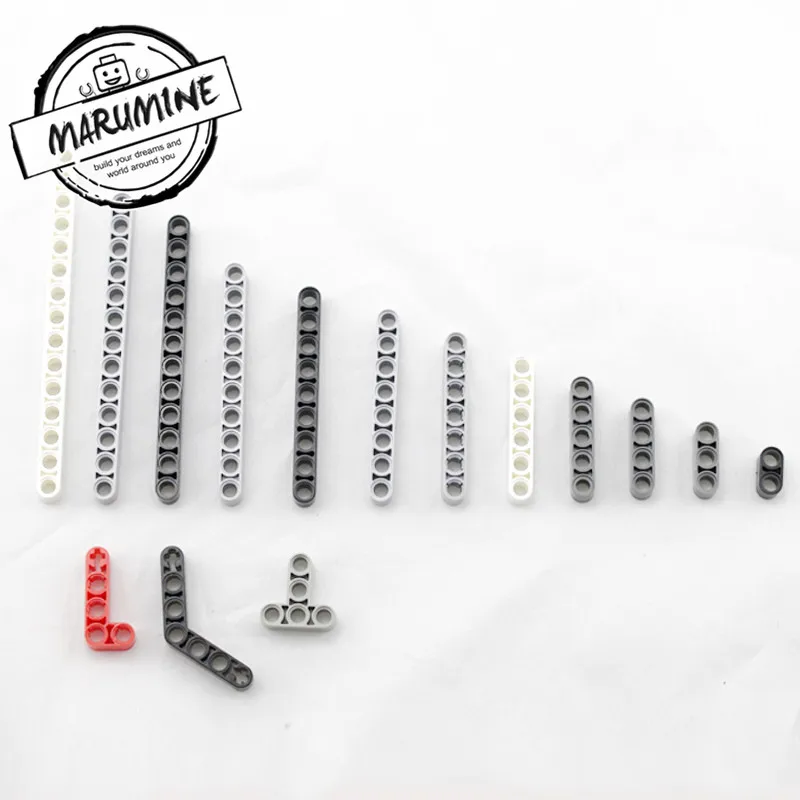 MARUMINE 50 шт./лот Technic Liftarm прямые блоки техника для закручивания строительных кирпичей набор образовательных игрушек для детей