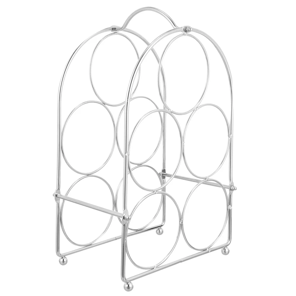 

1Pc Household Iron Display Shelf Cabinet Rack Bottle Holder (Silver)