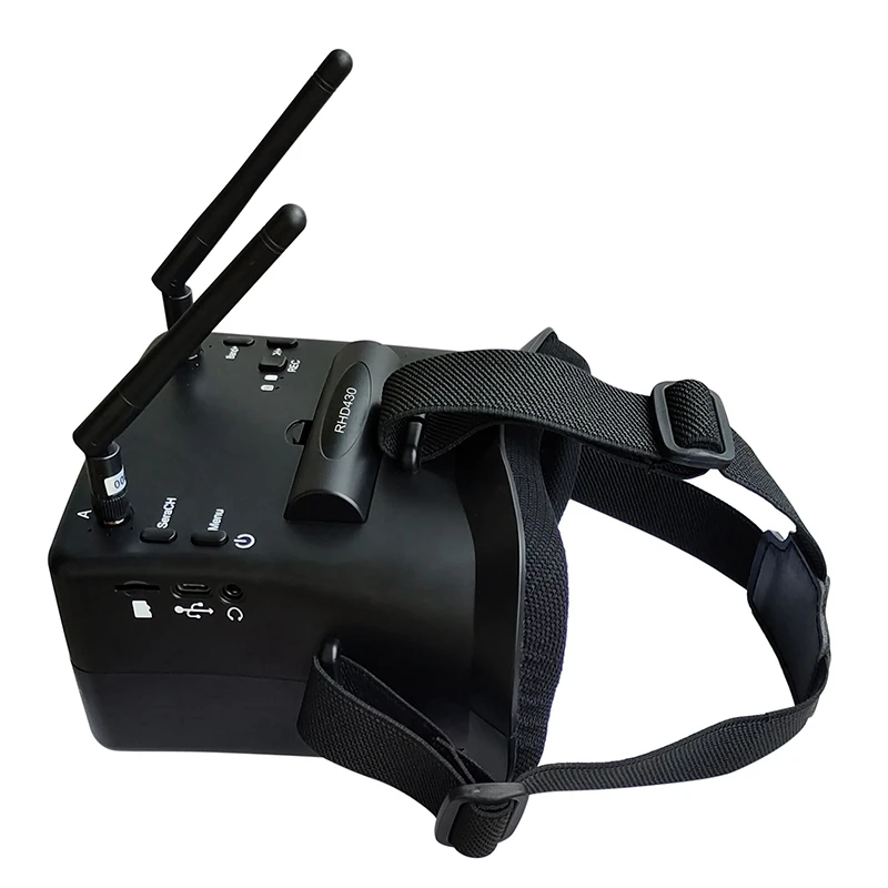 

5.8Ghz Mini FPV Goggles 4.3 Inch 40CH FPV Video Headset Glasses 800X480 LCD with Double RP-SMA Antenna 1200MAh Battery