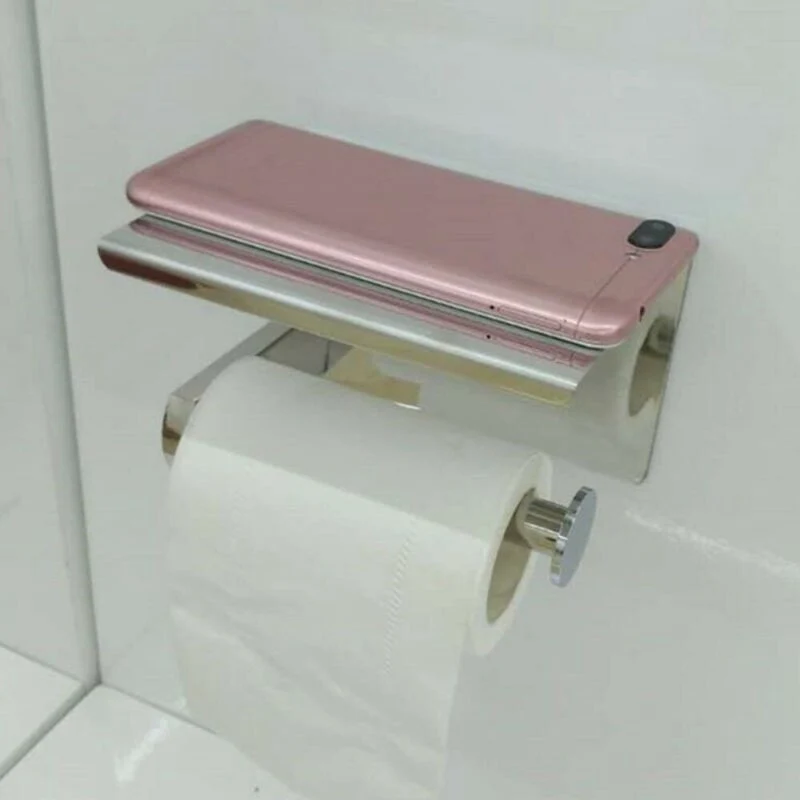 

Toilet Tissue Holder Wall Mounted Silver Home Roll Papers Stand Dispensers