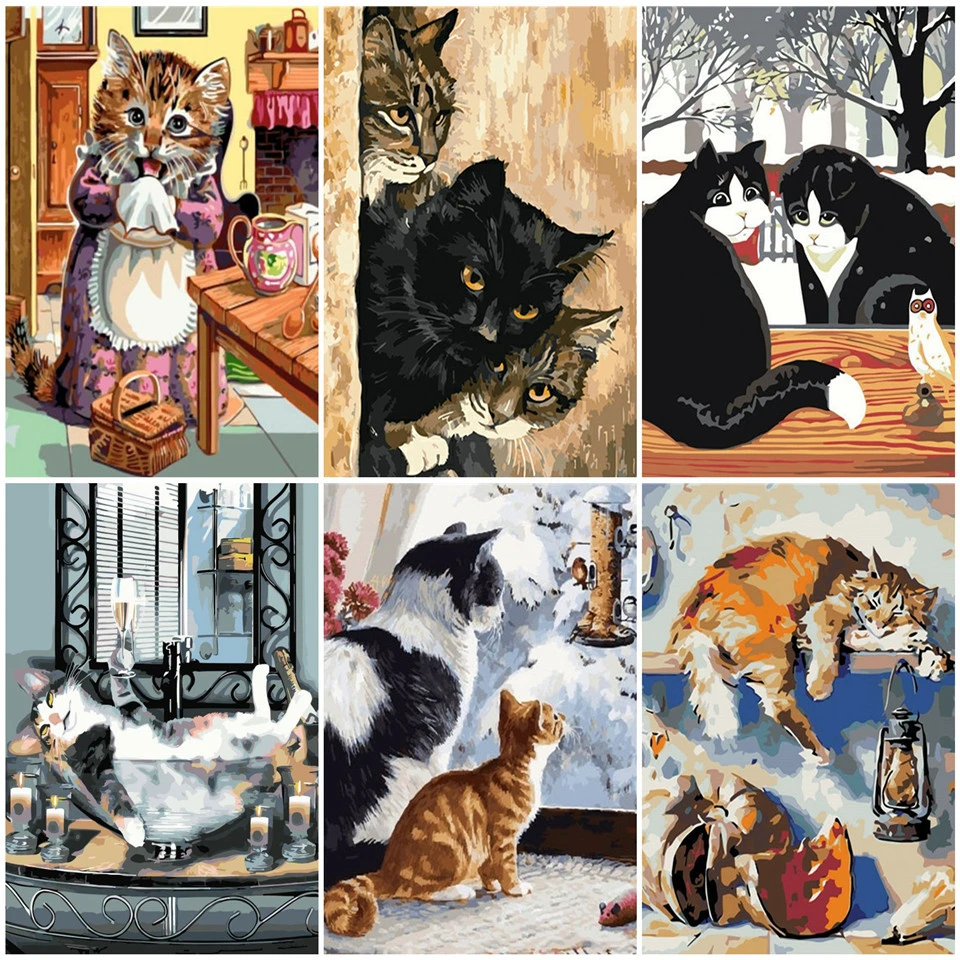 AZQSD DIY Краски Раскраска по номерам холст ing Наборы Животное украшение дома