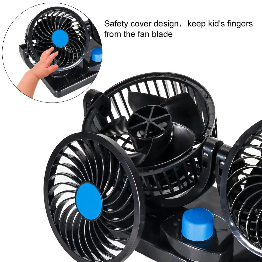 Мини вентилятор Tirol с двойной головкой регулируемый на 360 градусов