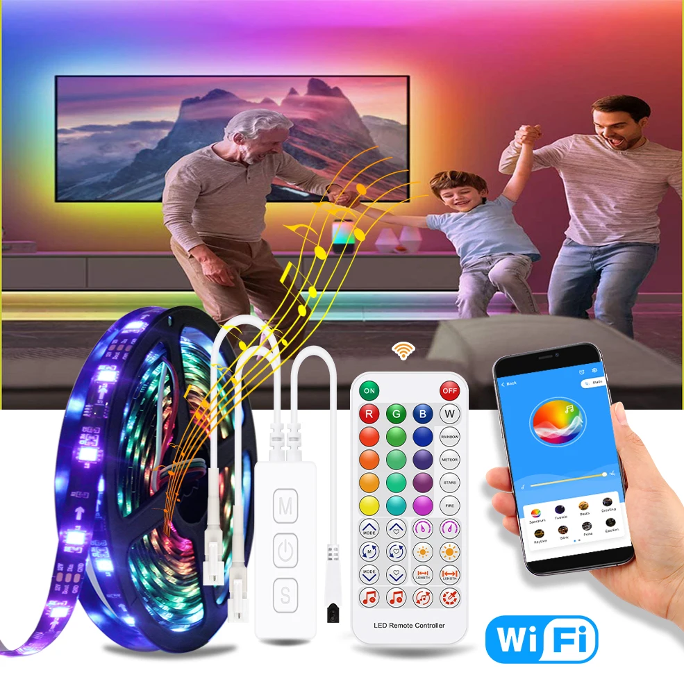 

WS2811 Led Strip Wifi Dream Color RGB Led Lights DC12V Flexible Individually Addressable Pixel Light With Google Assistant Alexa