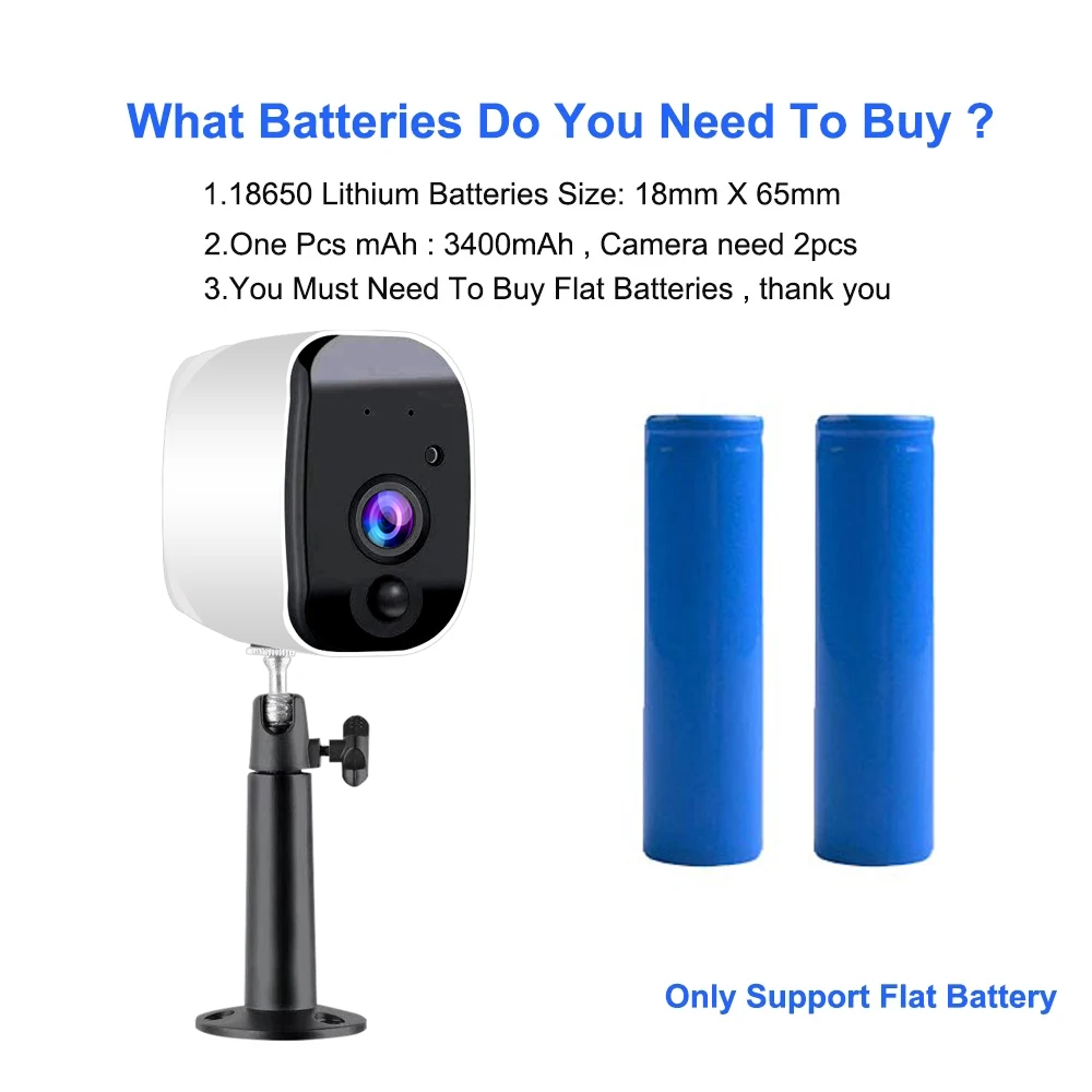 Уличная IP камера 1080p HD батарея WiFi Беспроводная наблюдения 2.0мп Домашняя