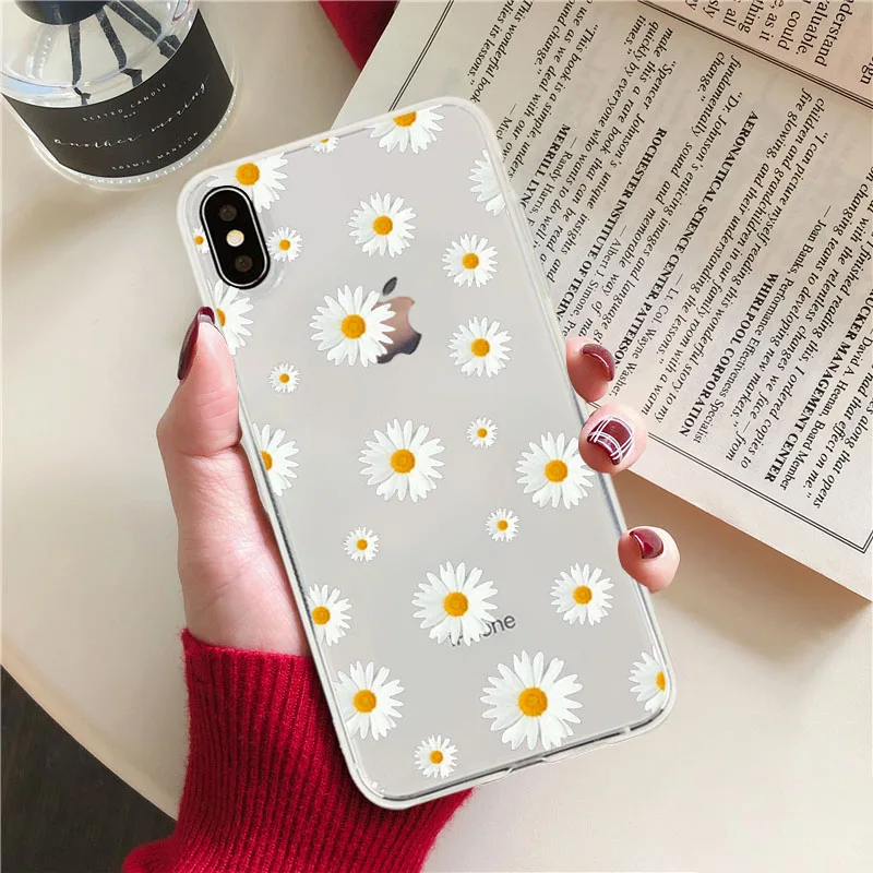 Мягкий силиконовый чехол Flower daisy для iphone 11 11pro x xr xsmax 6 6s 7s 8 7plus 5 SE 2020 модный