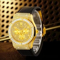 drop shipping supplier missfox men watch diamond fashion rubber strap watch men hip hop luxurious stylish watches for men 2021