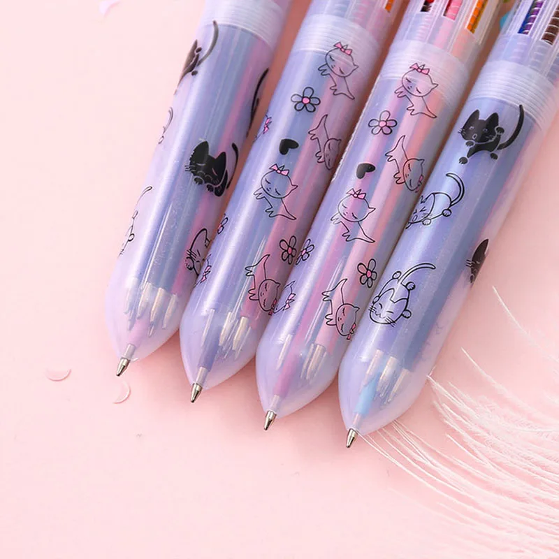 10 видов цветов милый кот шариковая ручка Цвет многофункциональная масло 0 5 мм