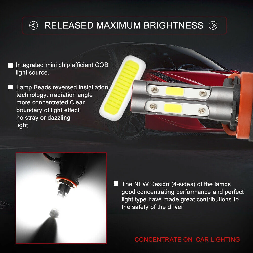 4-сторонняя лампа для H7 наборы светодиодных фар 90W 16000LM H4 H11 9005 9006 светодиодный лампы Мощность 6000K белый Высокое качество стайлинга автомобилей