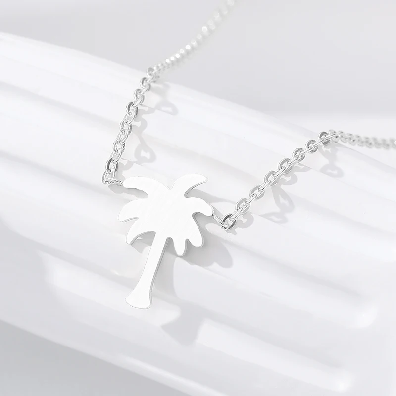 Тропические кокосовые Кулоны ожерелье из нержавеющей стали золотые цепочки