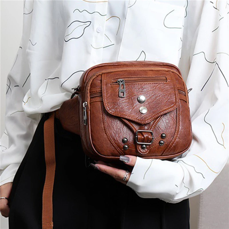 

2021 New Fashion Women Messenger Bag Small Square Bags Female Black Brown One Size Shoulder Bag Ladies Large Capacity Bags