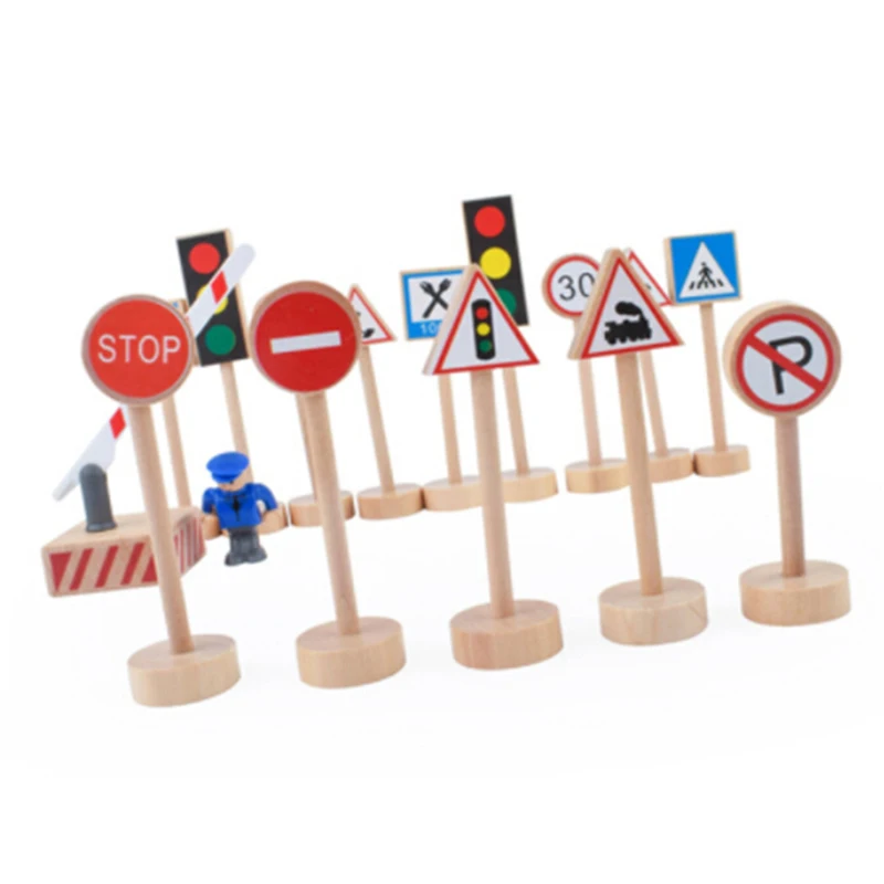 Уникальные цветные деревянные уличные дорожные знаки 15 шт. парковочная сцена