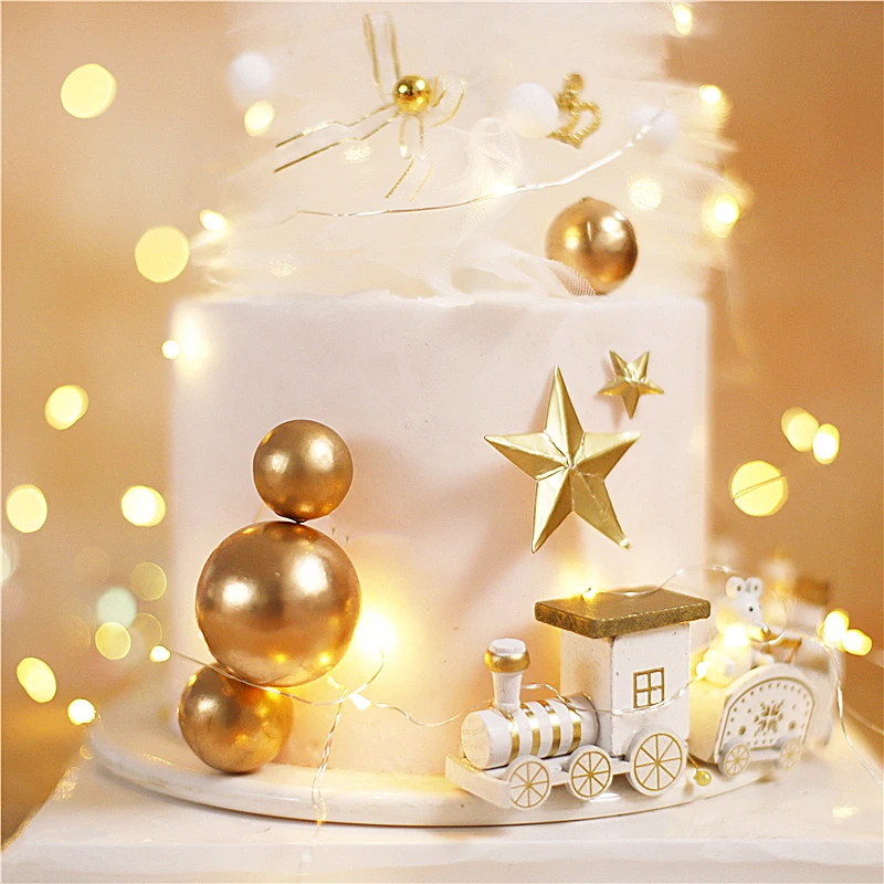 Помпон из пряжи для рождественской елки топпер торта на Рождество деревянный