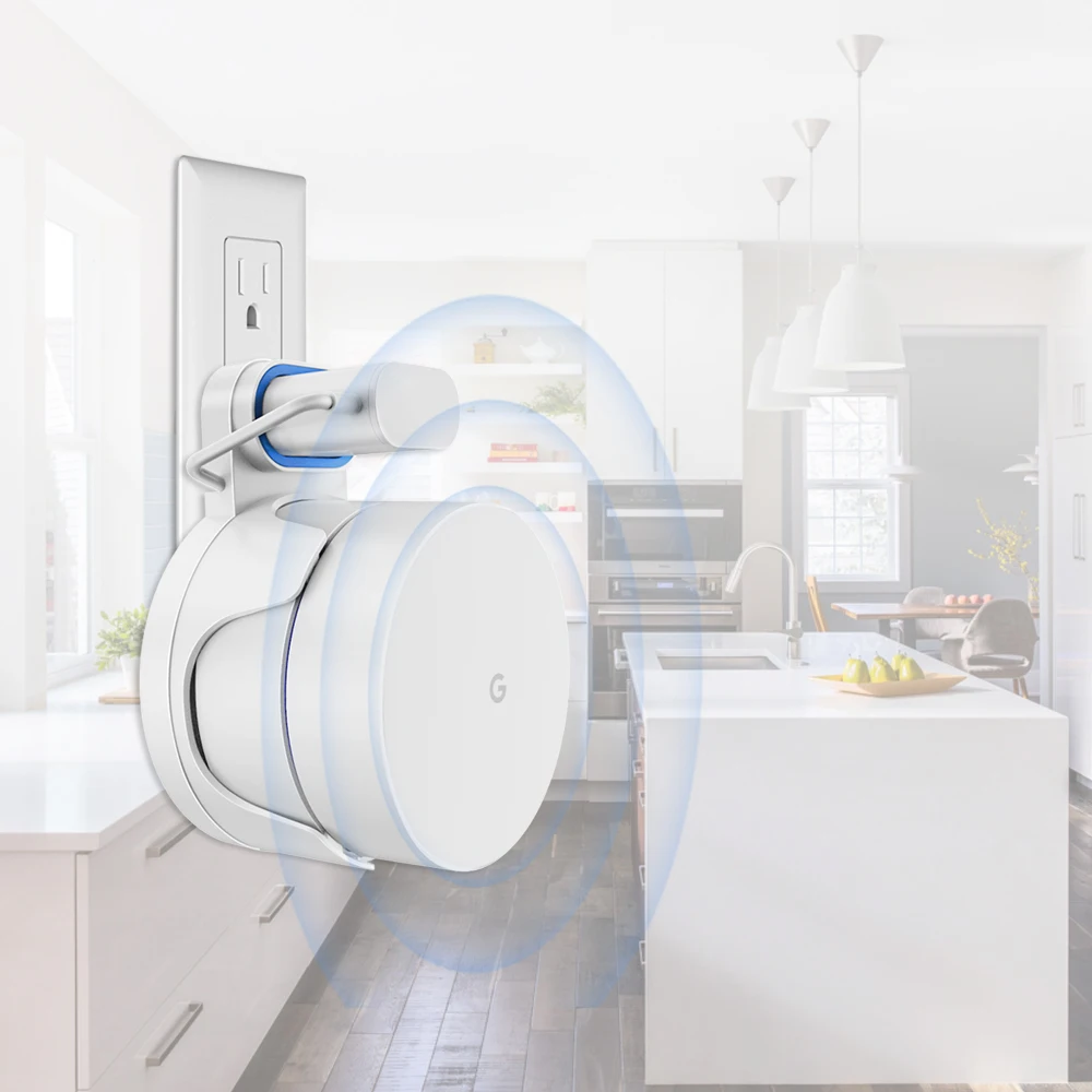 Белый настенный кронштейн для Google Wifi с намоткой кабеля безопасный и простой в