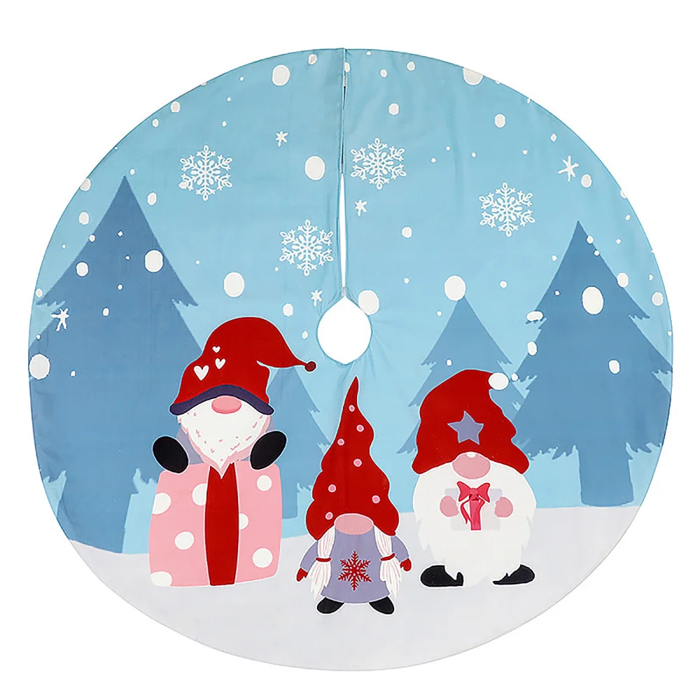 

Ornament New Year 2022 Fabric Xmas Tree Skirt Bottom Decoration Soft Gifts Flannel 120x 120cm Comfortable Texture Navidad