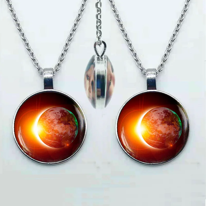 Новое двухстороннее ожерелье с кулоном в виде туманности и галактики ювелирные