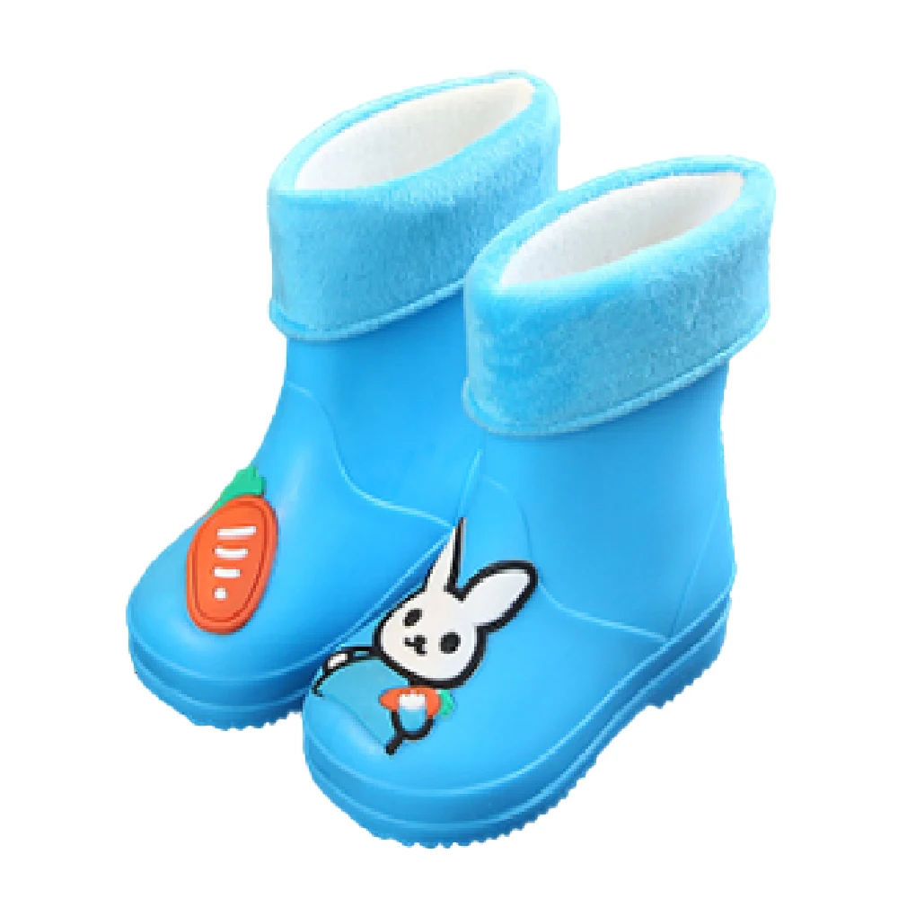 Детские непромокаемые сапоги ярких цветов с мультяшными кроликами для девочек