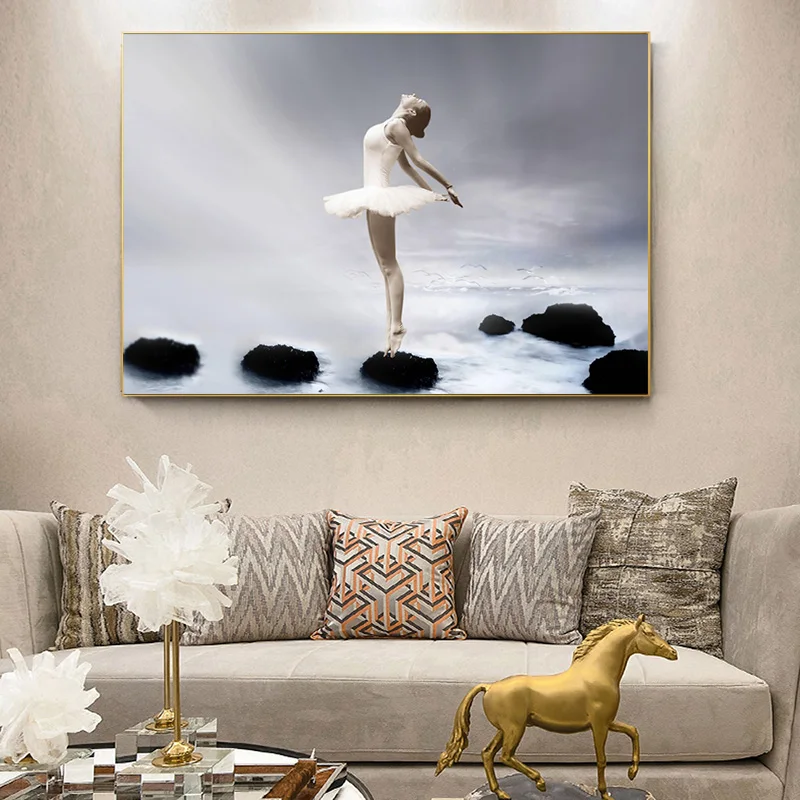 

Wall Art Pictures White Ballerina Abstract Landscape Modern Posters And Prints Canvas Painting For Living Room Nordic Home Decor