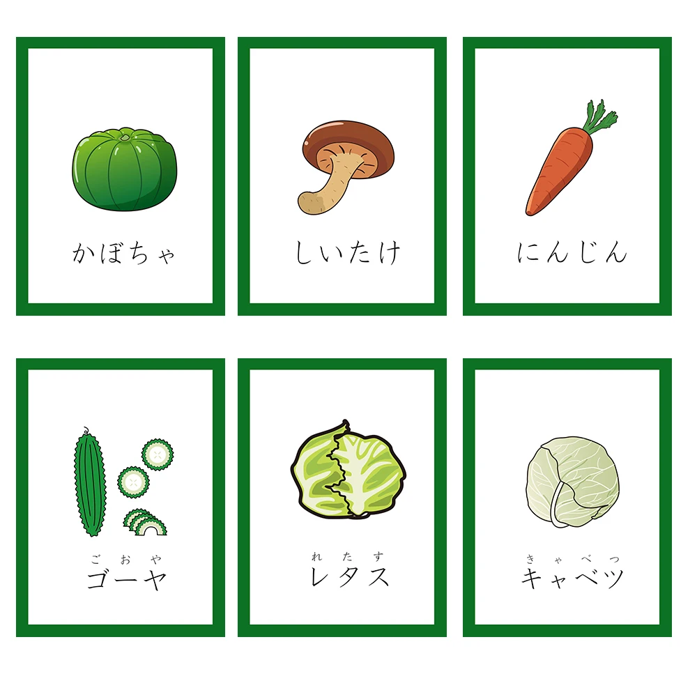 Детские Монтессори Обучающие японские флеш карты для овощей алфавит