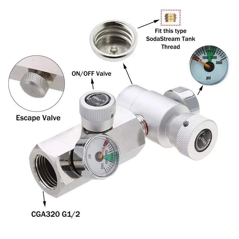 Cga320 G1/2 СО2 бак пополнения адаптер разъем комплект для наполнения соды