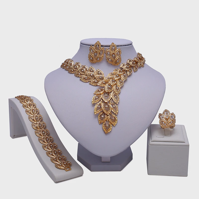 

ZuoDi Fashion African beads Jewelry sets dubai gold-color Crystal jewelry wholesale nigerian Woman Wedding Bridal Accessories