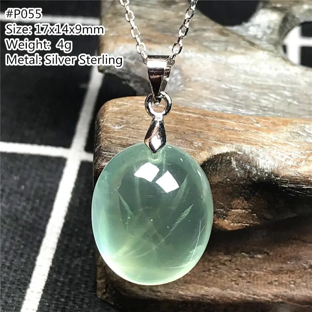 Ожерелье Подвеска с пренитом натурального зеленого цвета ювелирные изделия для
