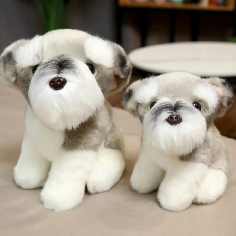 

plush toy stuffed doll simulation animal schnauzer dog cute puppy baby bedtime story friend birthday gift Christmas present 1pc