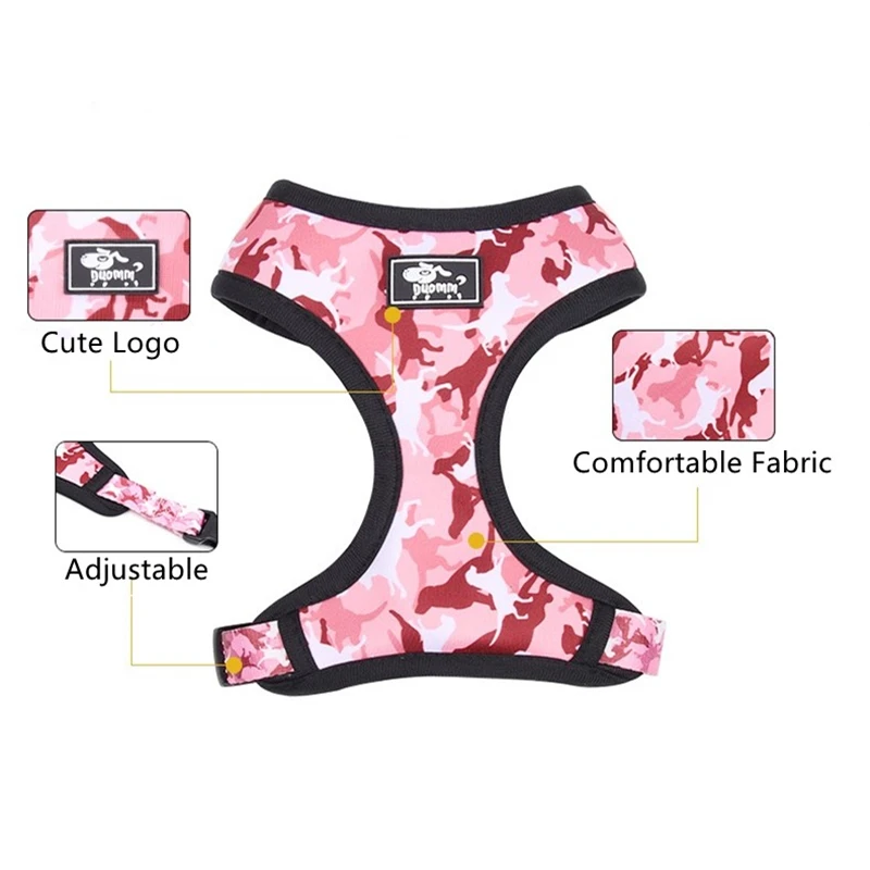 Жилет-поводок и ошейник для собак с камуфляжным принтом | Дом сад
