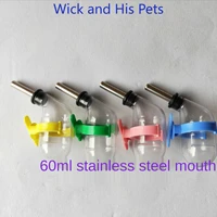 pet supplies hamster cage pet drinker 60ml rust free tube vacuum kettle with stainless steel double ball water bottle suitable