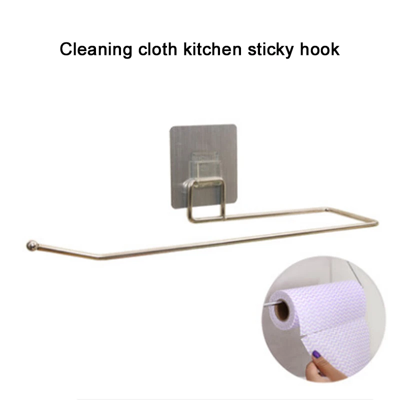 

Free Punching Wall Mounted Kitchen Towel Holder Nonwoven Disposable Washable Household Cleaning Napkin Bathroom Shelf Accessory