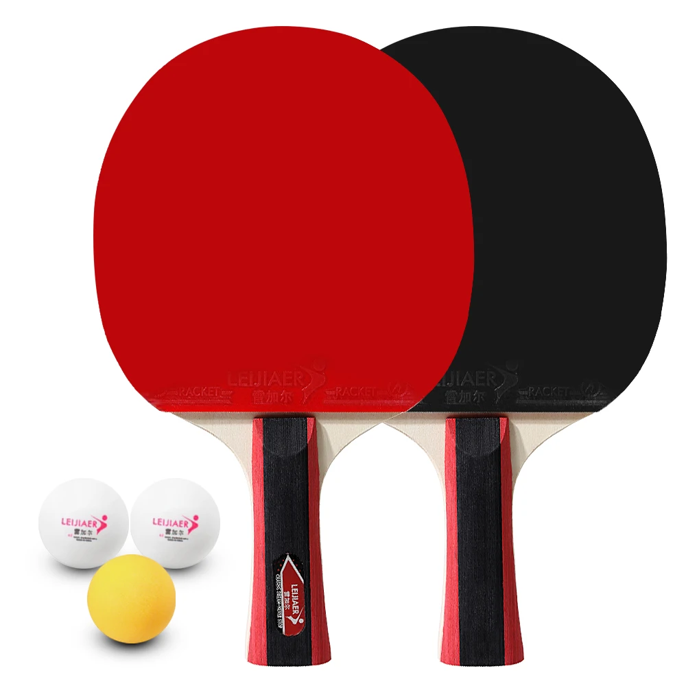 

2 шт. ракетки для настольного тенниса, 3 мяча для пинг понга с футляром, резиновая ракетка с длинной ручкой для настольного тенниса, пинг понг...