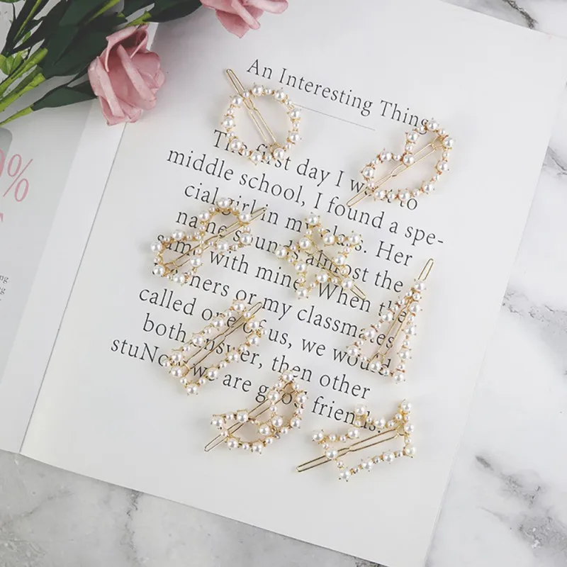 Новинка детские заколки для волос со звездами девочек милые с жемчугом вечерние