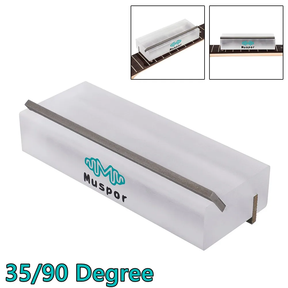 

2 In 1 Guitar Fret Crowning End Bevel-Flush Files Tool 35° 90° Angled Steel Fine Fret File Guitarra Luthier Polishing Repair