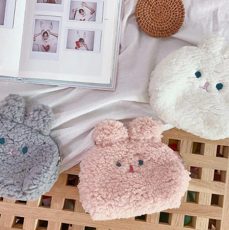 1 шт. мультяшный кролик плюшевые кошельки чехлы косметички для макияжа сумка