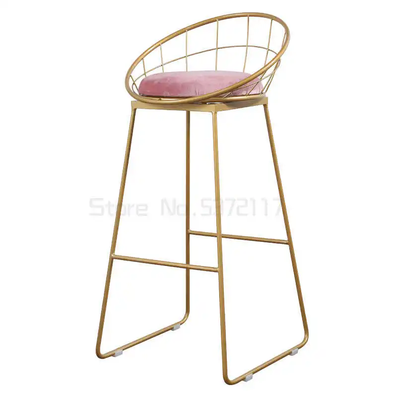 

Modern Bar Stool chairs High Chair Simple Wrought Iron Bar Chair Gold Stool Modern Dining Chair Nordic Pub Accessories Leisure