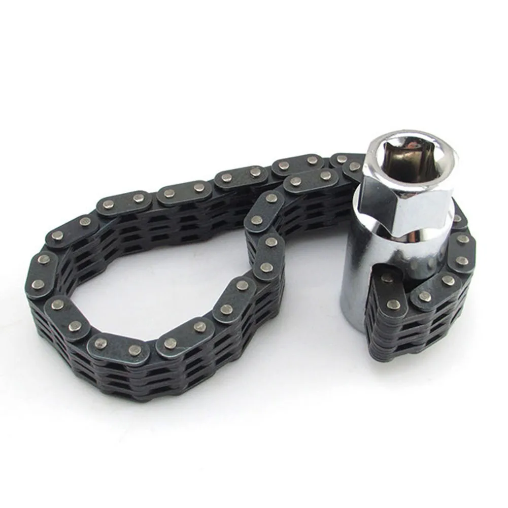 

Black Multifunction Chain Type Oil Filter Wrench Professional Separate Fast Steel Strap Removal Tool 1/2 Inch Socket Durable