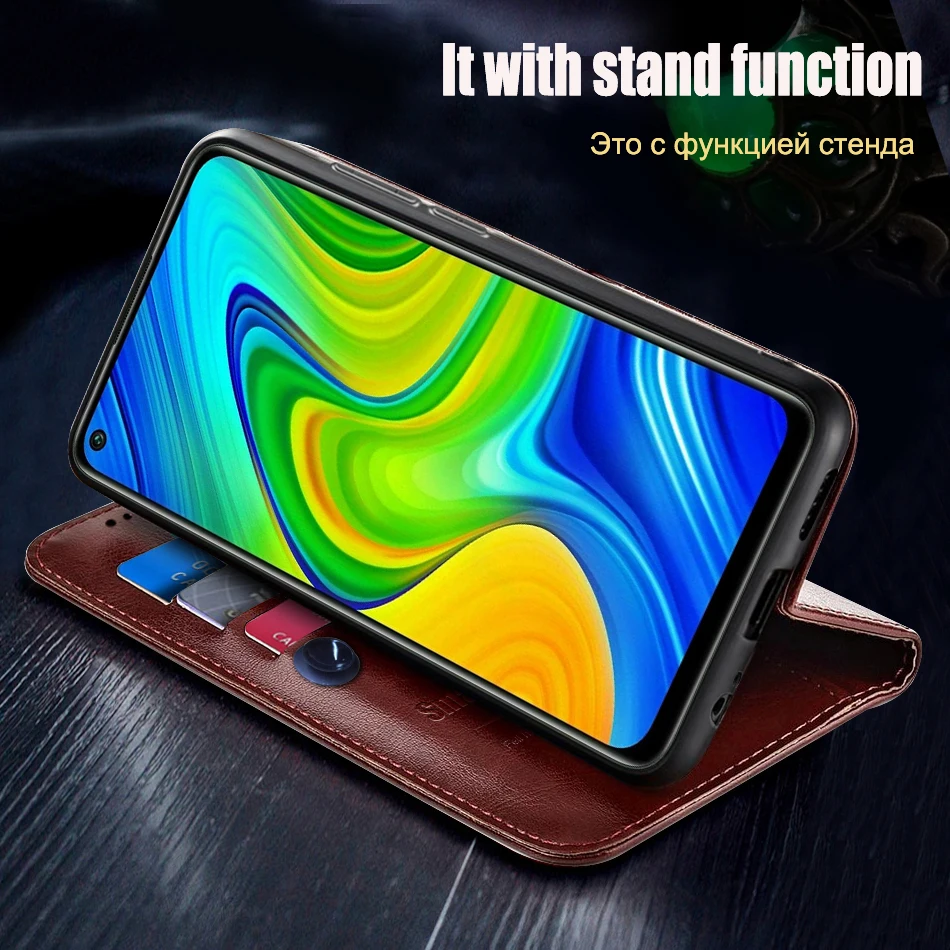 Флип-чехол для Xiaomi Redmi Note 9 чехол с крокодиловой текстурой кожаная задняя крышка