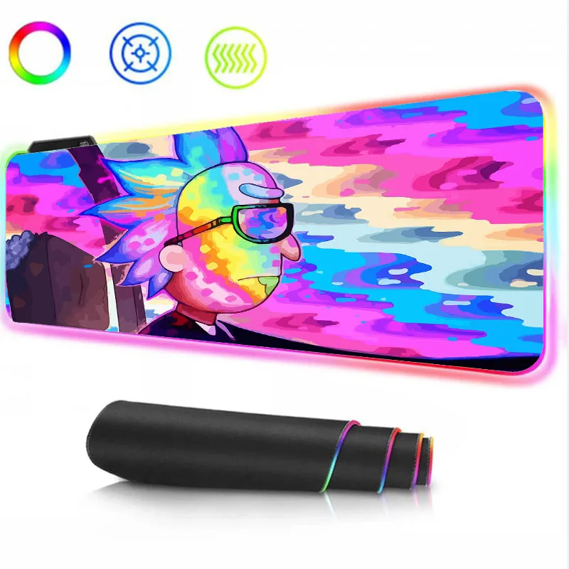 

MRGLZY Dazzling Notebook Keyboard Pad Glowing RGB Colorful Thickening Non-slip Mous Cafe Gaming Gaming Pad High Gloss and Smooth