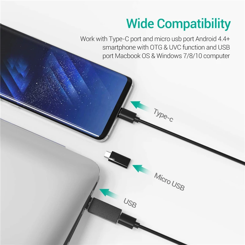 Камера-эндоскоп с объективом 5 мм Жесткий гибкий Полужесткий кабель Mirco USB Type-C