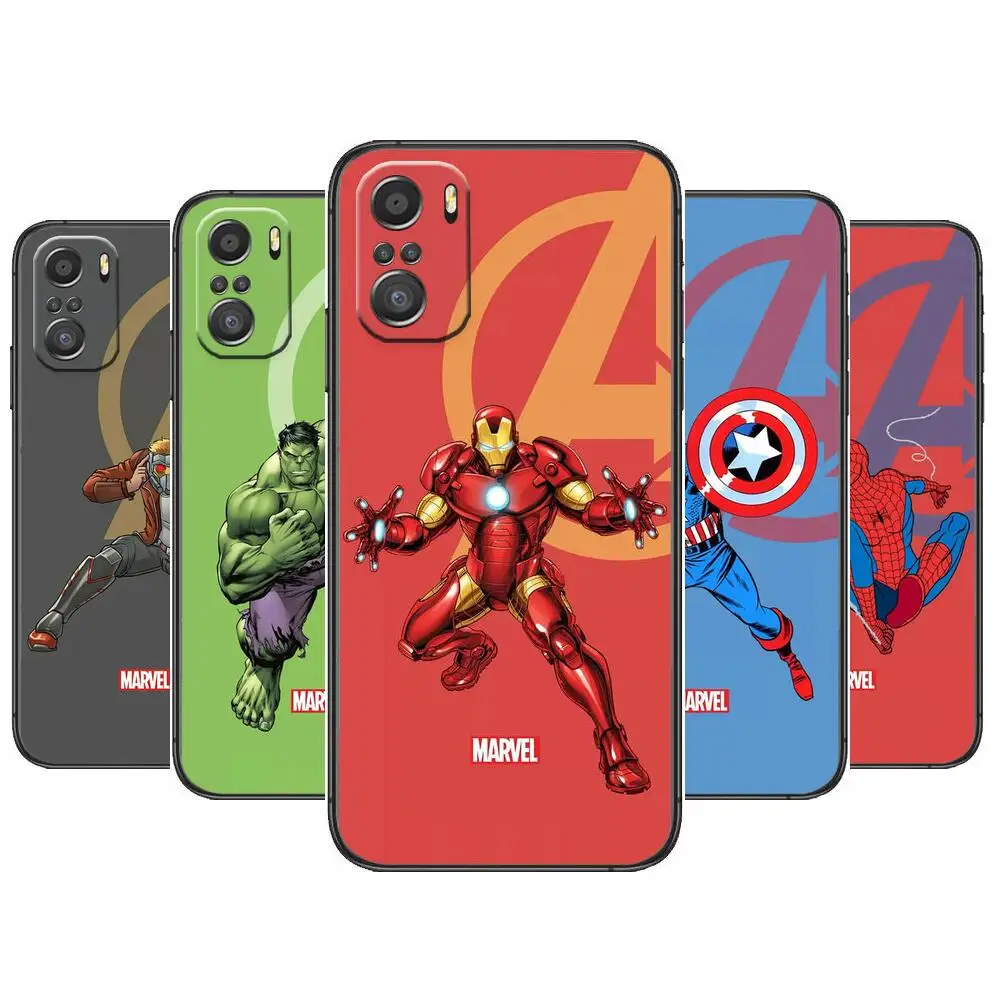 

Avengers Marvel For Xiaomi Redmi Note 10S 10 9T 9S 9 8T 8 7S 7 6 5A 5 Pro Max Soft Black Phone Case